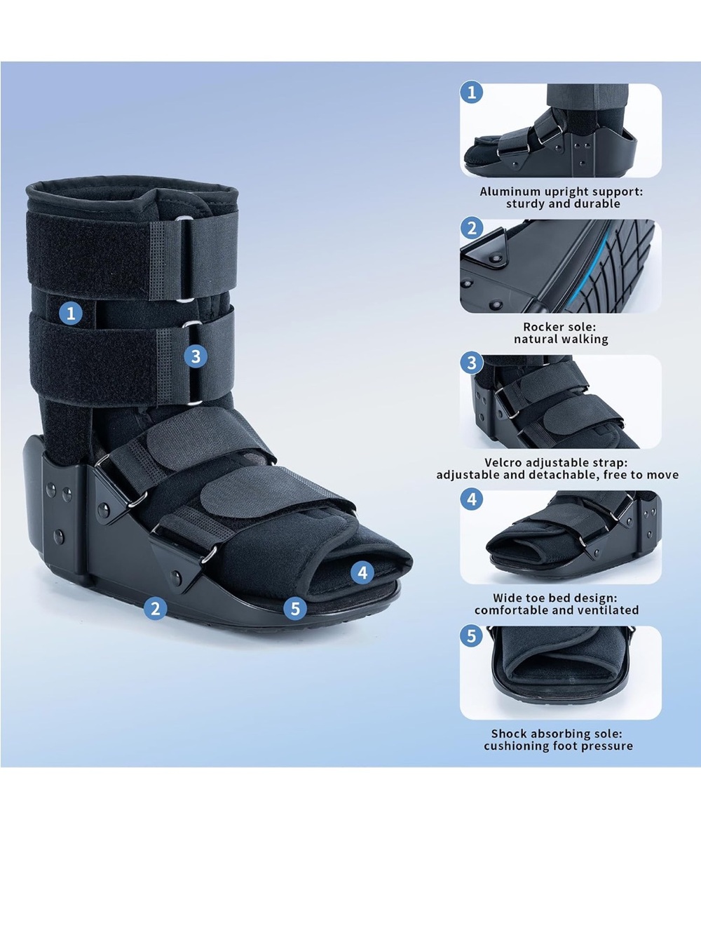 Kefit Walking Boot, Orthopedic Boot For Ankle Sprain Or Foot Injury View 2